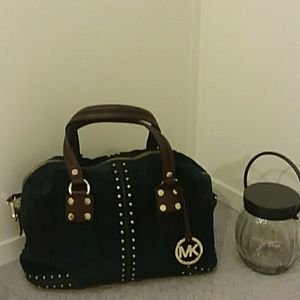 Authentic Michael Kors green suede purse